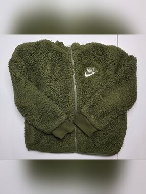 Nike Kids Olive Sherpa Puffer Jacket